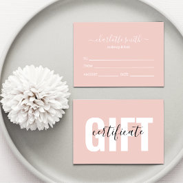 Trendy Girly Blush - Certificado de Presente Comer