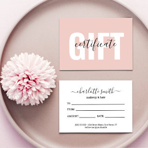 Trendy Girly Blush - Certificado de Presente Comer