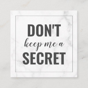 Trendy Girly Marble - Cartão de Referência Comerci