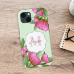 Trendy Girly Vintage Floral Peony Monogrammed<br><div class="desc">Esta design apresenta uma moderna e elegante tendência, rosa vintage, peônia floral de monograma, peônias de monograma com monograma chic, flores de aquarela cor-de-rosa fofo cor-de-rosa, caso inicial de monograma, jardim minimalista simples clássico, tipografia de caligrafia elegante, romântico feminino bonito, buquê de flor de verão, trabalho de arte por laura...</div>