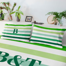 Trendy Green Stripes com Monograma