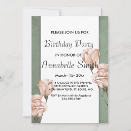 Trendy Greenery Convite de Aniversário