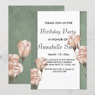 Trendy Greenery Convite de Aniversário