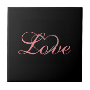Trendy Heart Cinza Calliografia Casamento de Amor