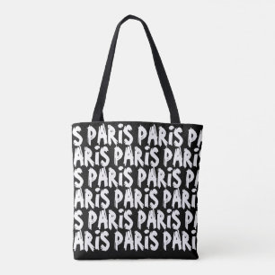 Trendy hispter paris tote bag Preto e branco