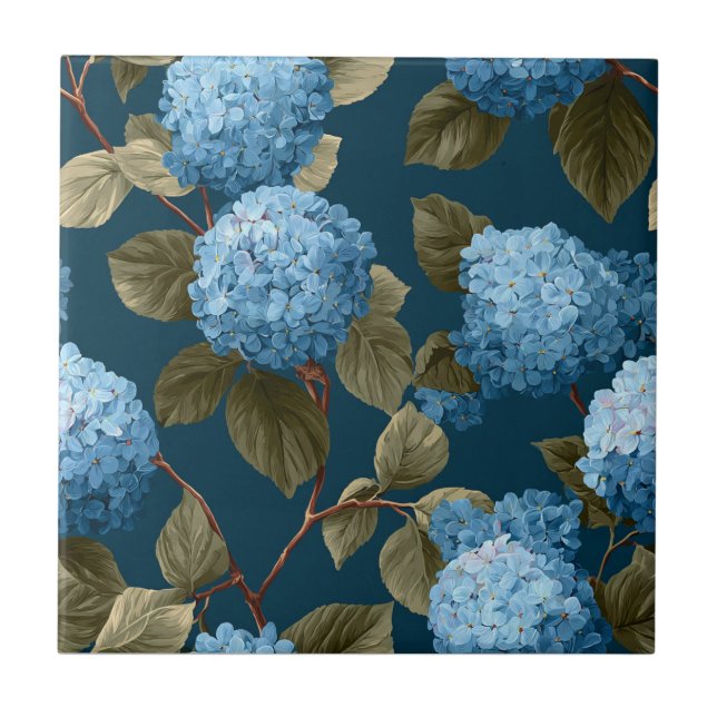 Trendy Hydrangeas Azulejos Para O Chão De Banheiro (Frente)
