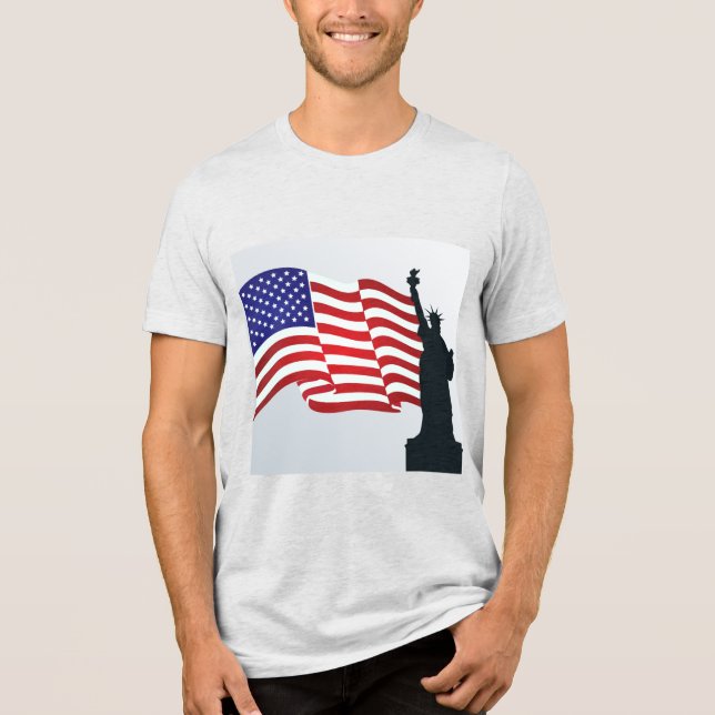 Trendy Lady Liberty E Bandeira Americana (Frente)