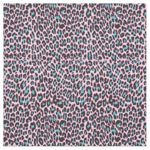 Trendy Leopard/Chita Pink Teal Standard Tecido