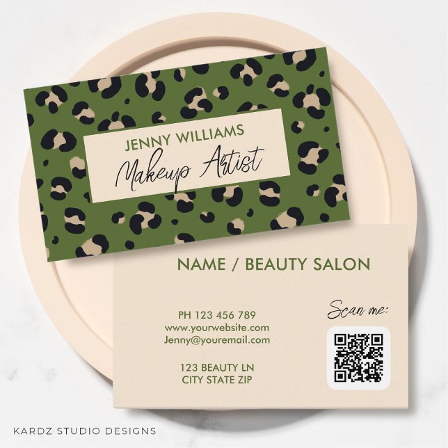 Trendy Make Up Artist Cartão de visita (Make this trendy beauty salon or make-up artist business card to keep your business always present.)