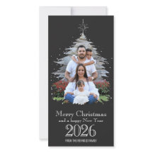Trendy Merry Christmas Tree Shape 2023 Photo Cinza