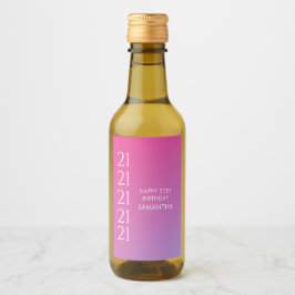 Trendy Modern Bold Pink Gradient 21st Birthday