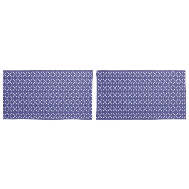 Trendy Modern Chic Blue Purple e White Flowers (Frente - conjunto)