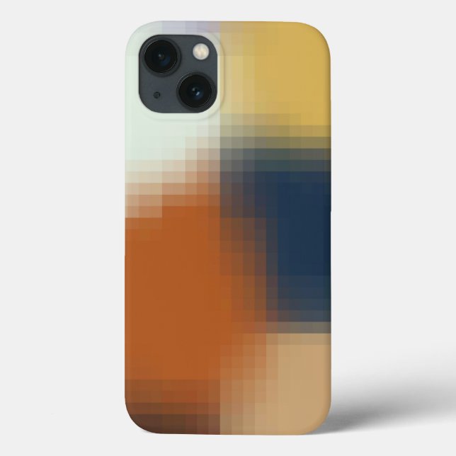 Trendy Modern Orange Blue Yellow Beige Pattern (Verso)