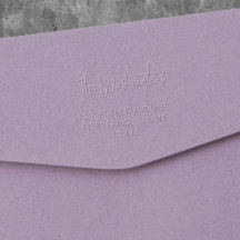 Trendy Modern Script Sobrenome Retorno Endereço