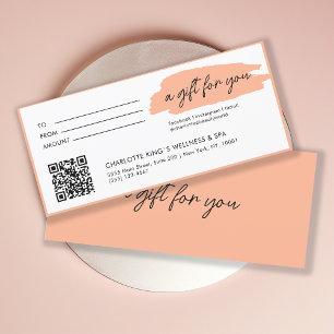 Trendy, moderno, manuscrito, com código qr, coral