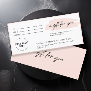 Trendy, moderno, manuscrito, logotipo, rosa claro
