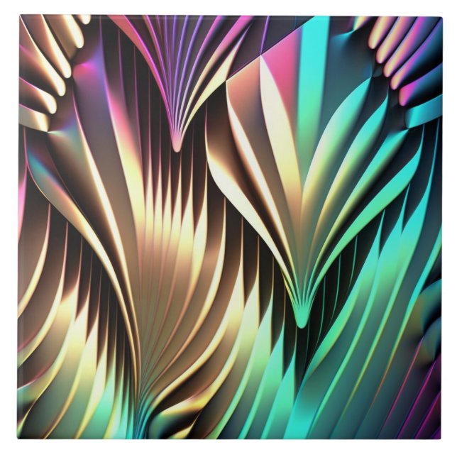 Trendy multicolore padrão azulejo cerâmico (Frente)