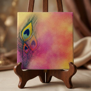 Trendy Na moda Peacock Feather