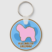 Trendy Old English Sheepdog Chaveiro