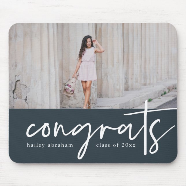 Trendy Parabéns Graduação Foto Mousepad (Frente)