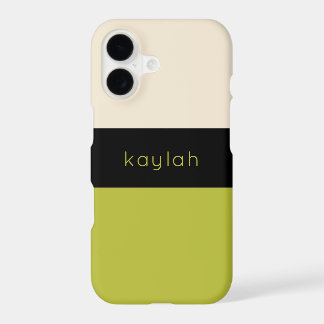 Trendy Pistachio Green Color Block com nome