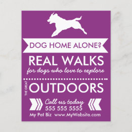 Trendy Purple Dog Silhout Dog Walker Flyer