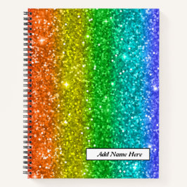 Trendy Rainbow Glitter Nome Personalizável