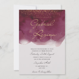 Trendy Red elegant | convite clássico de aquarela