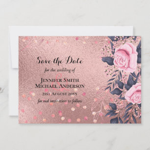 Trendy ROSEGOLD Casamento Marinho Rosa Metálico G
