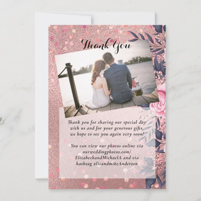 Trendy ROSEGOLD Casamento Marinho Rosa Metálico Gl (Frente)