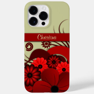 Trendy Ruby Red Floral Hibiscus Gótica Flores