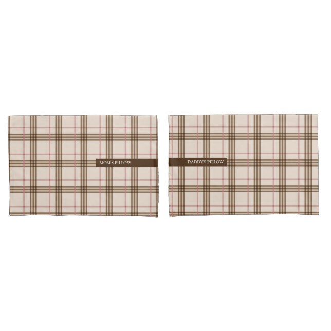 Trendy Scottish xadrez tartan beige castanho-verme (Frente - conjunto)