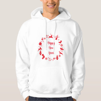 Trendy Script Feliz ano novo Hoody - camisa de suo