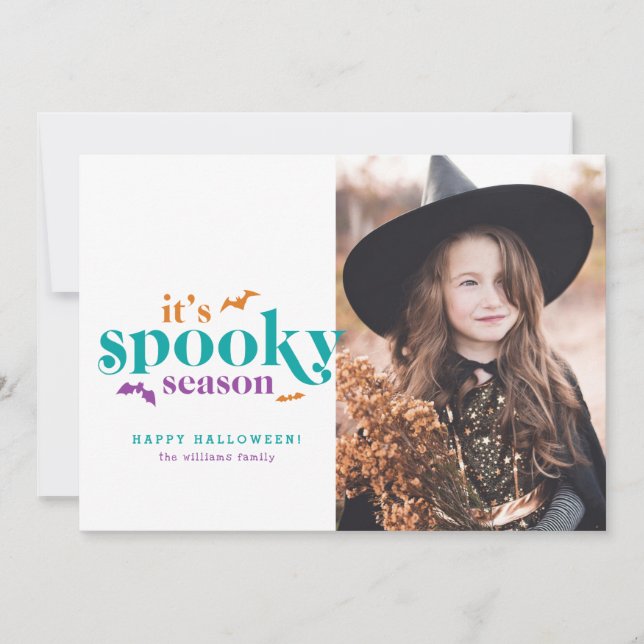 Trendy Spooky Season Halloween Cartões com fotos (Frente)