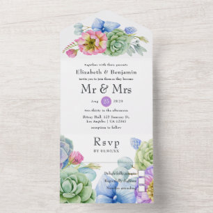 Trendy Succulent Tropical Floral Casamento Adiante