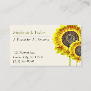 Trendy Sunflower Florist Cartões de visitas