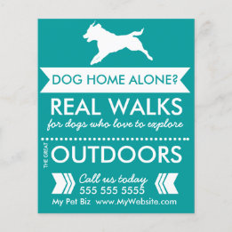 Trendy Teal Dog Silhout Cachorro Walker Flyer