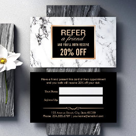 Trendy White Marble Beauty Salon Referral