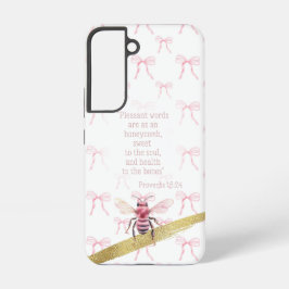Trendy White Pink Coquette Grid Faith Pink Bee
