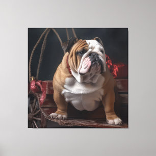 Trenó de Natal com Bulldog Snowy Decoração de Nata