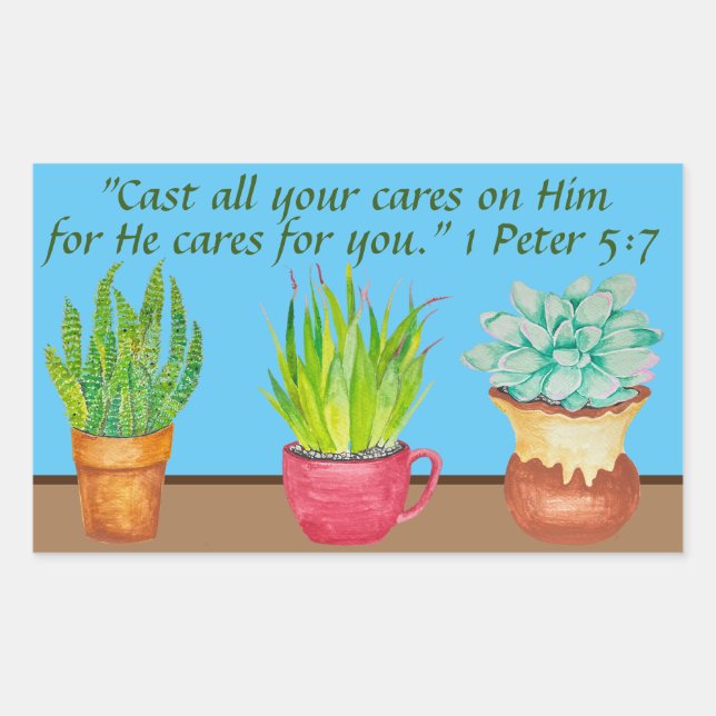 Três Adesivos de Suculentas em Aquarela Diferentes (Frente)