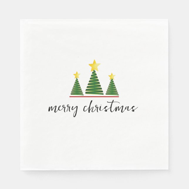 Três Árvores, Feliz Natal Guardanapo de Papel (Frente)