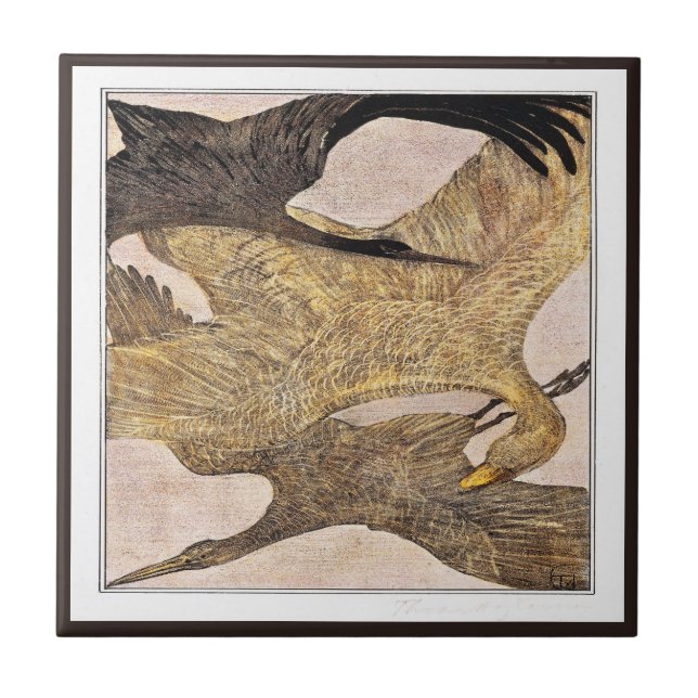 Três Aves Voadoras Arte Vitoriana Neerlandesa (Frente)