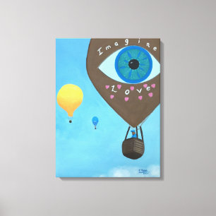 Três Balões de Ar Quente Imagine Canvas De Amor