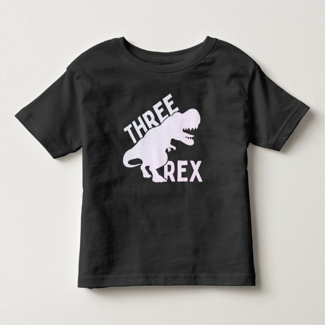 Três Camisas De Aniversário Rex 3, Velhos De 3 Ano (Frente)