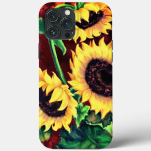 Três capas de iphone de girassóis