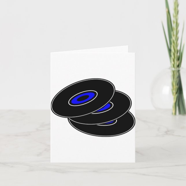 Três cartões de nota dos registros de vinil (Frente)