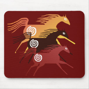 Três cavalos antigos Mousepad