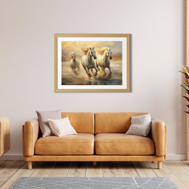 Três Cavalos Selvagens Brancos Poster (Criador carregado)