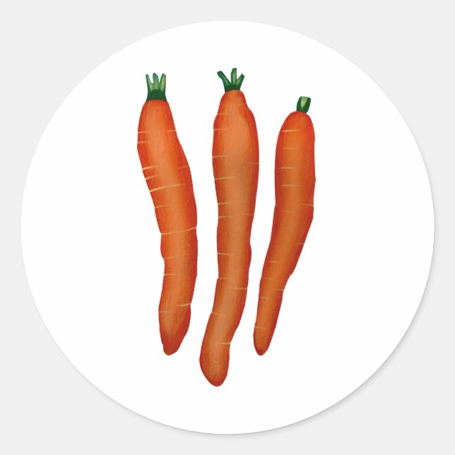 Três cenouras pintando em adesivos (Frente)